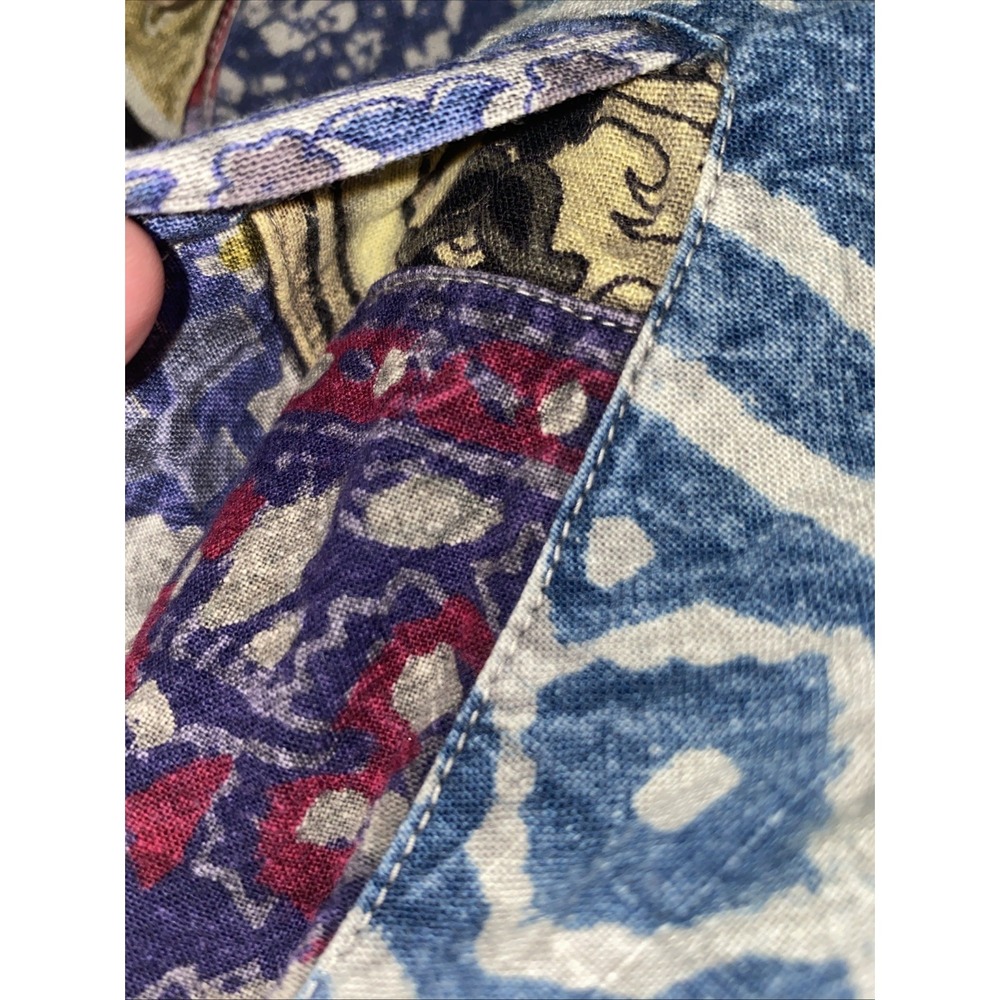 Sacred Threads Patchwork Cotton Jacket Boho Artto Wear M/L Made in India  Artsy - Picture 9 of 11